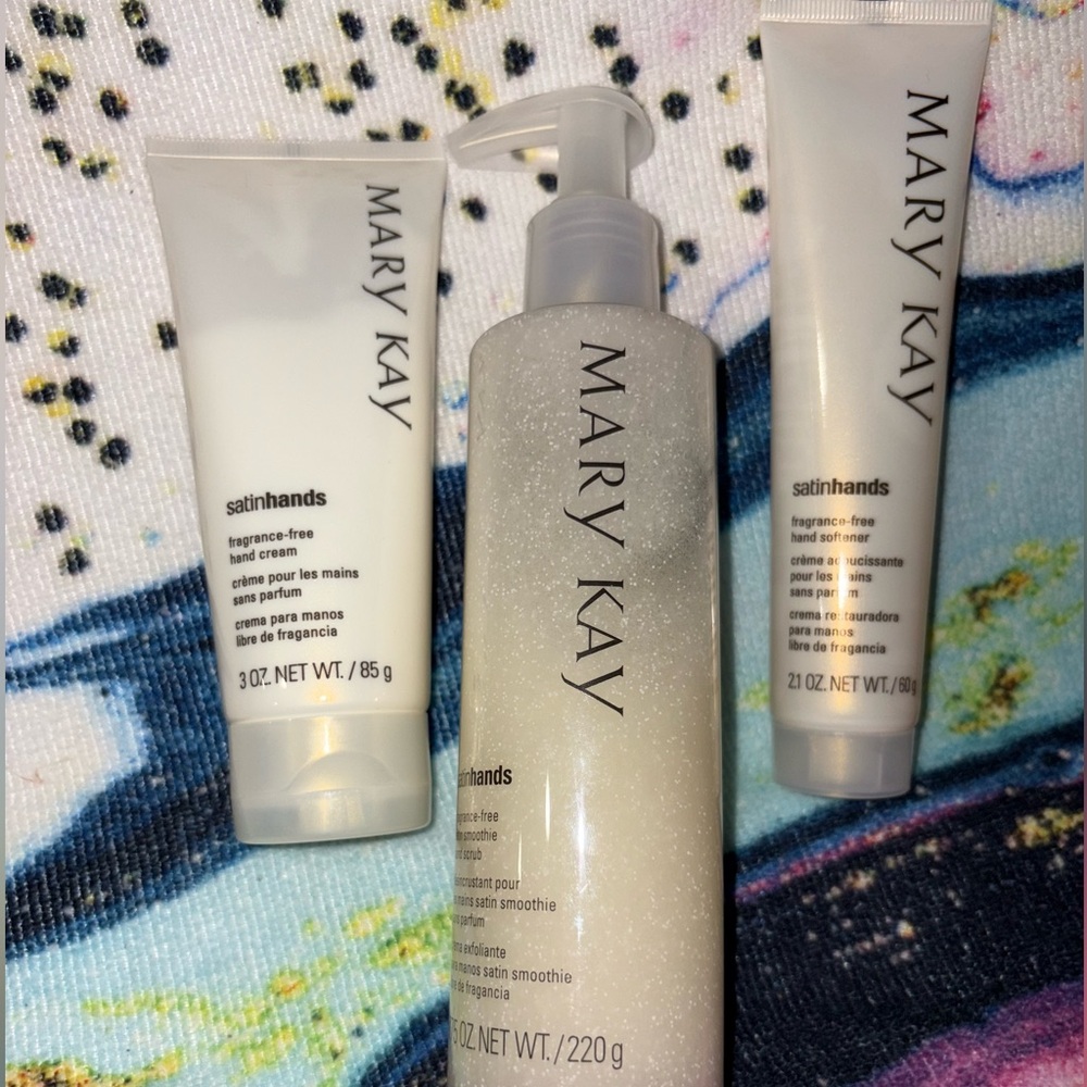 NWT Mary Kay Trio Set Fragrance-Free Satin Hands Scrub & Cream